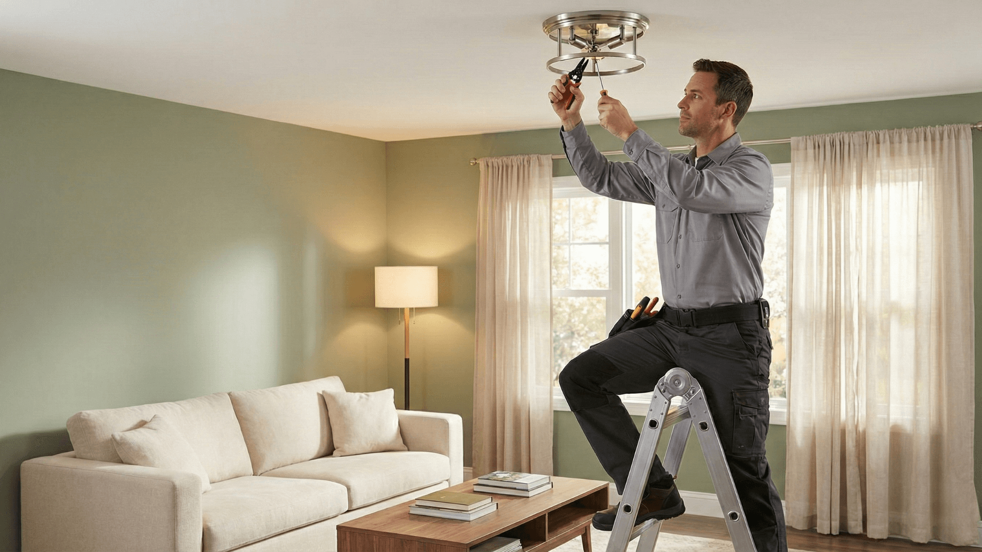 Handyman with tool belt